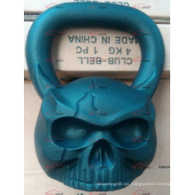 Fundición de hierro personalizado OEM Sculpted Ape cráneo en forma de Kettlebell con la cara